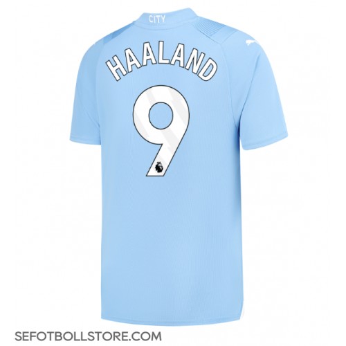Manchester City Erling Haaland #9 Replika Hemmatröja 2023-24 Kortärmad
